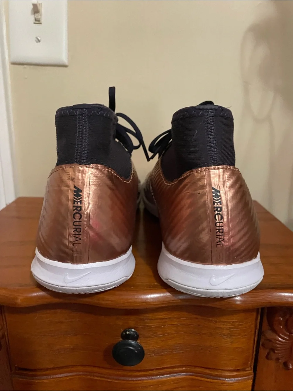 Nike Air Zoom Copper and Black Indoor Soccer Shoes - Picture 9 of 12